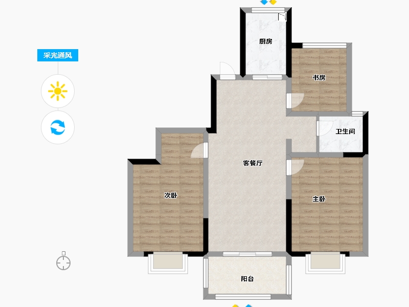 江苏省-盐城市-港湾明珠南苑-93.90-户型库-采光通风