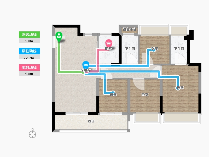 江苏省-苏州市-金地翡翠星辰花园-98.00-户型库-动静线