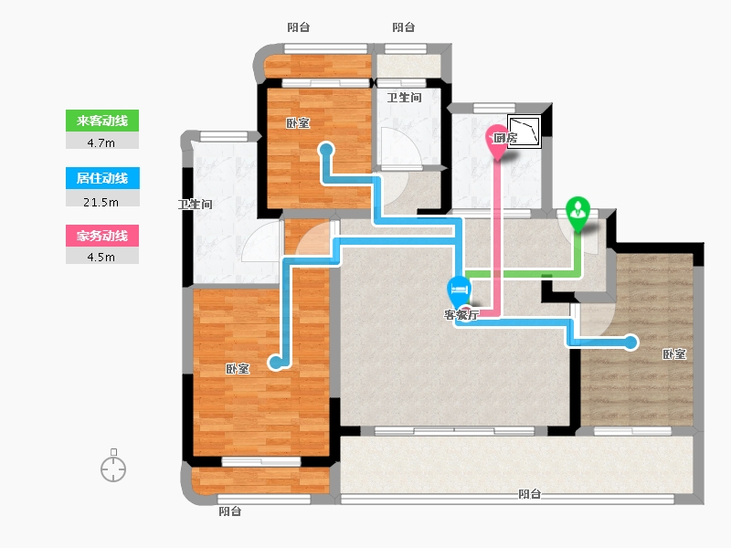 江苏省-苏州市-中国铁建·花语天境-102.32-户型库-动静线