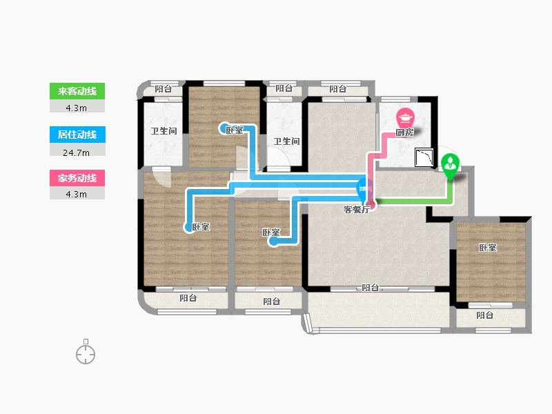 江苏省-苏州市-中国铁建·花语天境-123.24-户型库-动静线