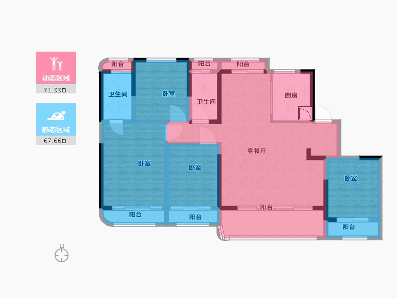 江苏省-苏州市-中国铁建·花语天境-123.24-户型库-动静分区