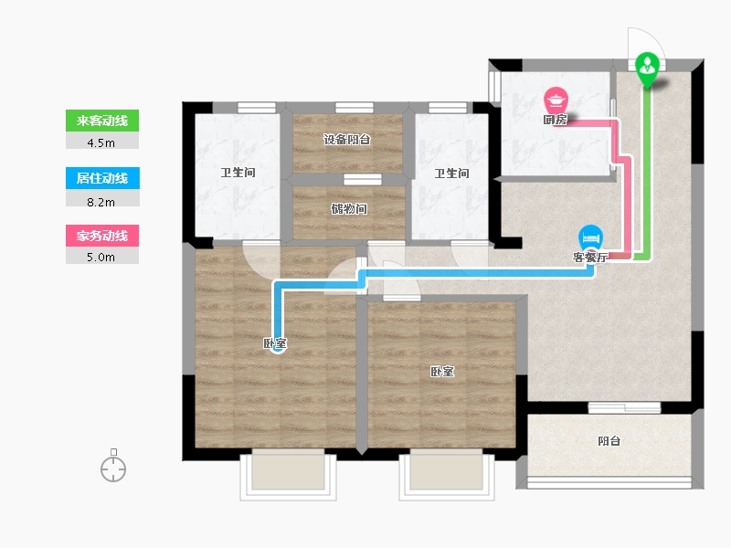 浙江省-杭州市-绿城千岛湖柳岸晓风-72.31-户型库-动静线