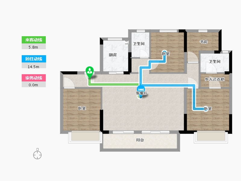 浙江省-杭州市-奥园·湖山府-110.00-户型库-动静线