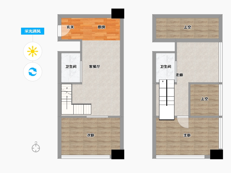 江苏省-苏州市-阳光城·悦湖商业中心-74.45-户型库-采光通风