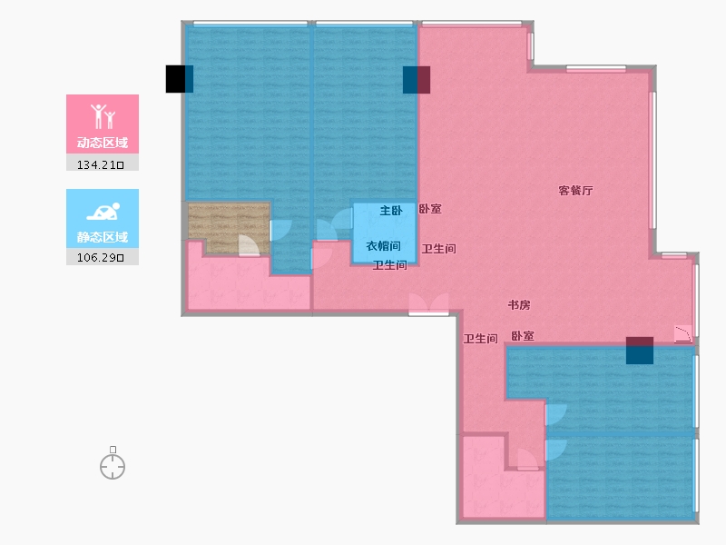 甘肃省-兰州市-金色堤岸云境-228.21-户型库-动静分区