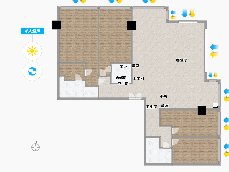 甘肃省-兰州市-金色堤岸云境-228.21-户型库-采光通风