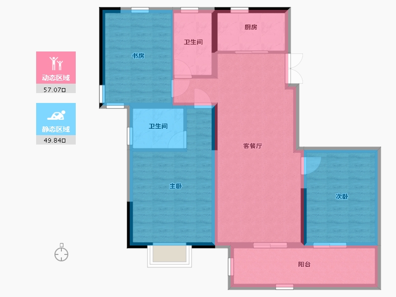 江苏省-南通市-江景雅园-96.00-户型库-动静分区