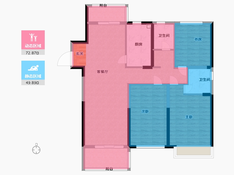 江苏省-盐城市-凤凰汇天辰府-110.36-户型库-动静分区