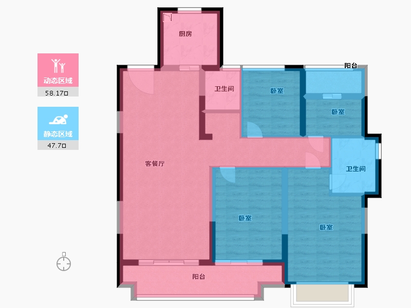 浙江省-杭州市-奥园·湖山府-94.00-户型库-动静分区