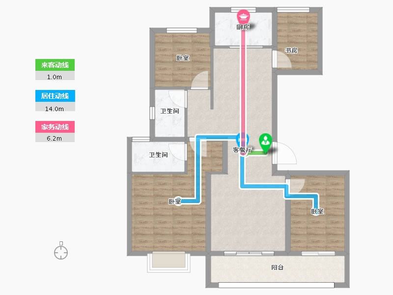 江苏省-南京市-佳兆业悦峰府-103.00-户型库-动静线