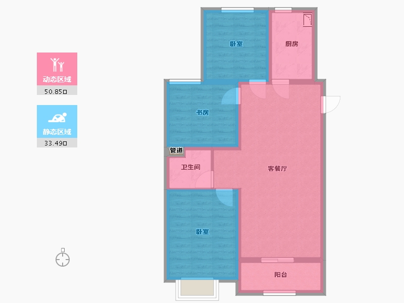 山西省-太原市-兴业西部新区-75.06-户型库-动静分区