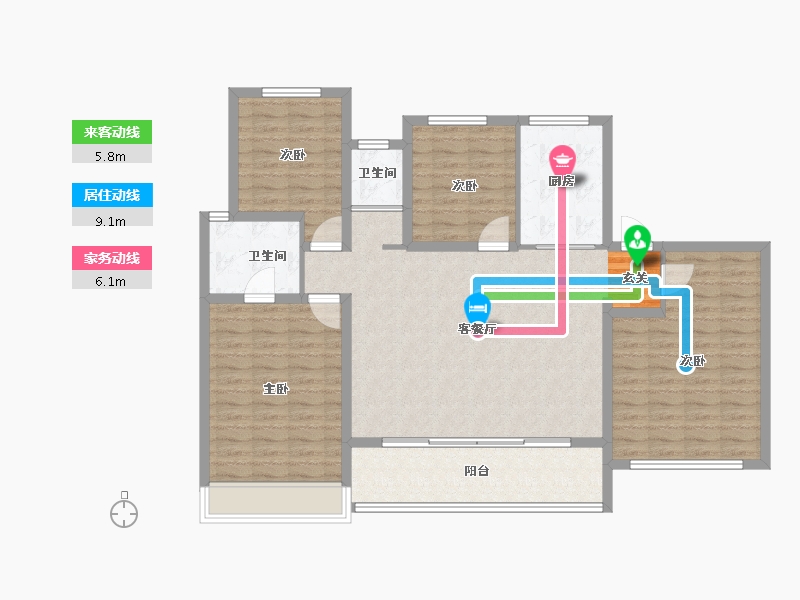 江苏省-苏州市-上东区PRO-120.00-户型库-动静线