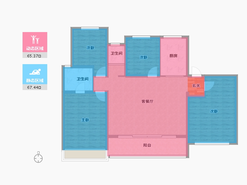 江苏省-苏州市-上东区PRO-120.00-户型库-动静分区