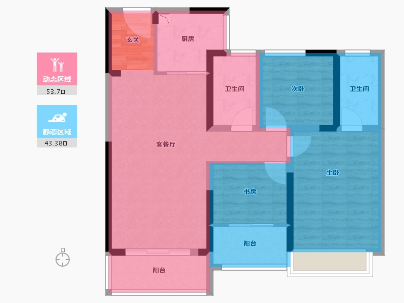 江苏省-南京市-宝能滨江府-86.00-户型库-动静分区