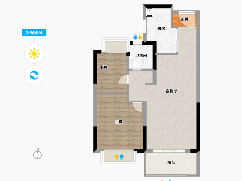 江苏省-南京市-揽湾玖筑-58.00-户型库-采光通风