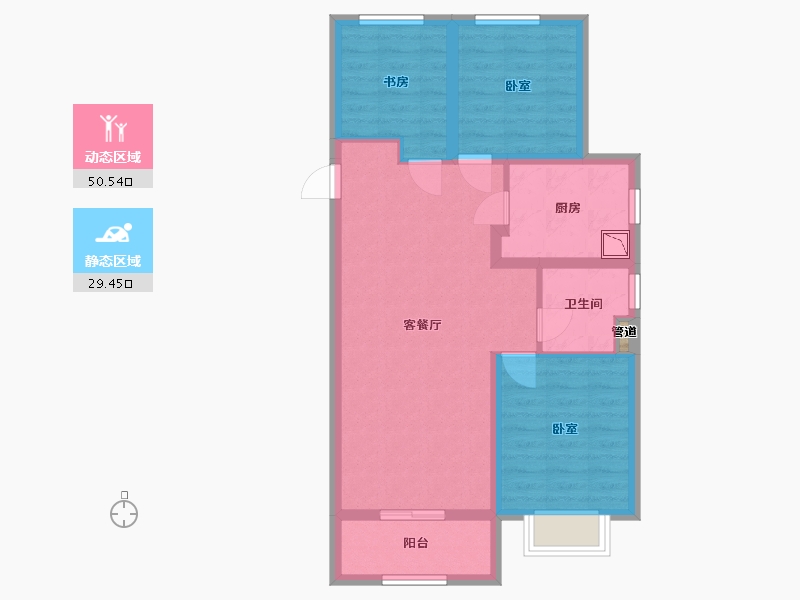 山西省-太原市-中正·九号-71.01-户型库-动静分区