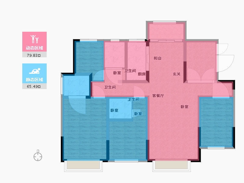 甘肃省-庆阳市-惠风玺院-130.00-户型库-动静分区