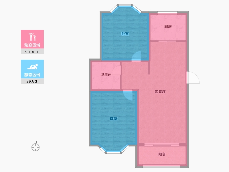 江苏省-盐城市-富方东方绿洲-72.00-户型库-动静分区