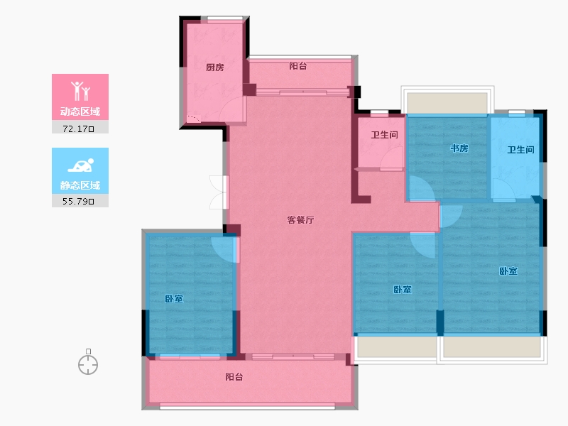 江苏省-扬州市-华建正茂府-116.13-户型库-动静分区