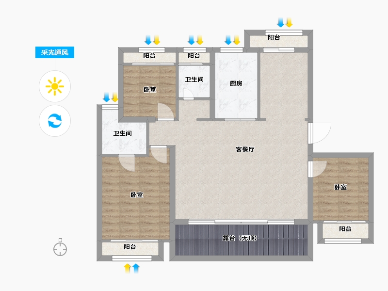 江苏省-苏州市-苏高新禹洲·山云庭-101.01-户型库-采光通风