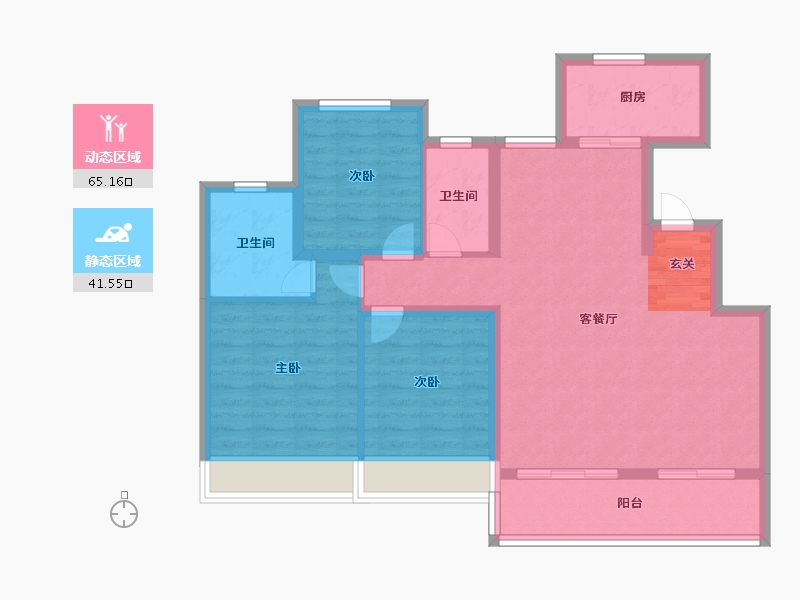 江苏省-苏州市-上东区PRO-96.01-户型库-动静分区