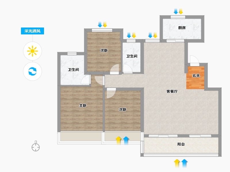 江苏省-苏州市-上东区PRO-96.01-户型库-采光通风