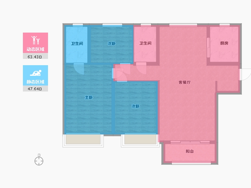 河北省-保定市-桂园-100.05-户型库-动静分区