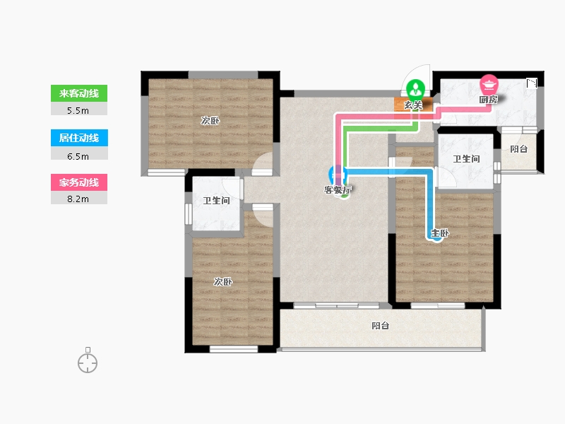 陕西省-宝鸡市-水木华院-98.00-户型库-动静线