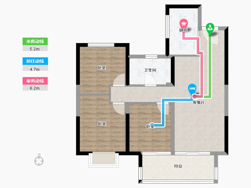 江苏省-盐城市-中庚香城云开-84.00-户型库-动静线