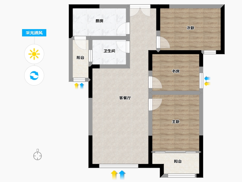 陕西省-安康市-天香华府-78.94-户型库-采光通风