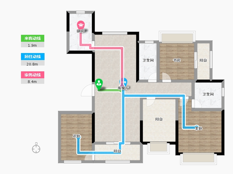 江苏省-扬州市-恒通运和蓝湾-118.00-户型库-动静线