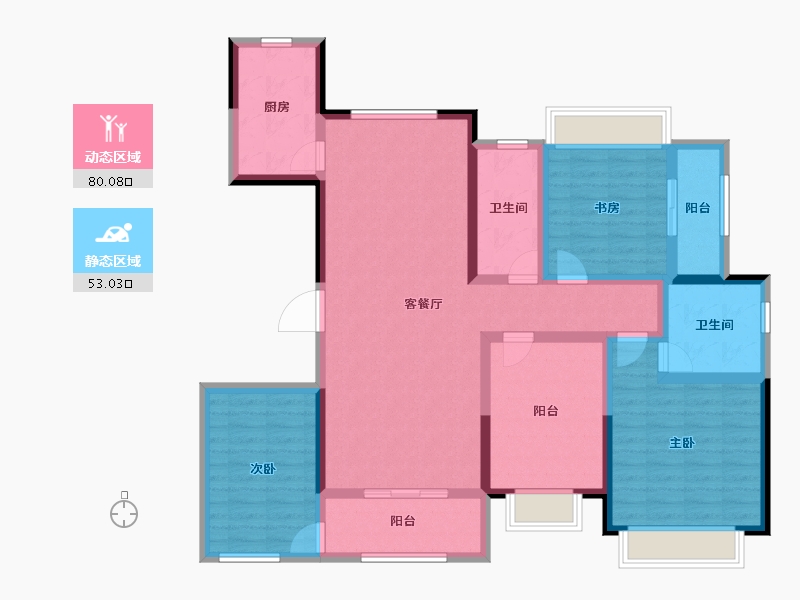 江苏省-扬州市-恒通运和蓝湾-118.00-户型库-动静分区