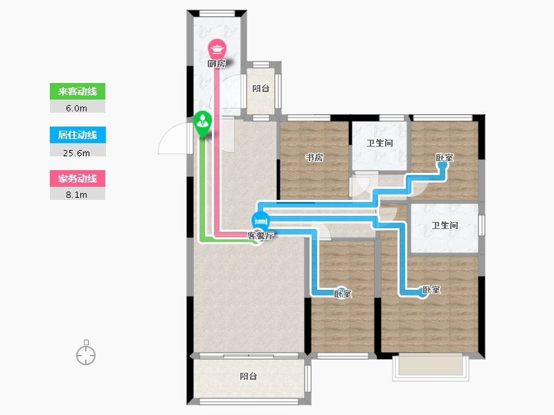 江苏省-徐州市-恒大滨河左岸-112.97-户型库-动静线