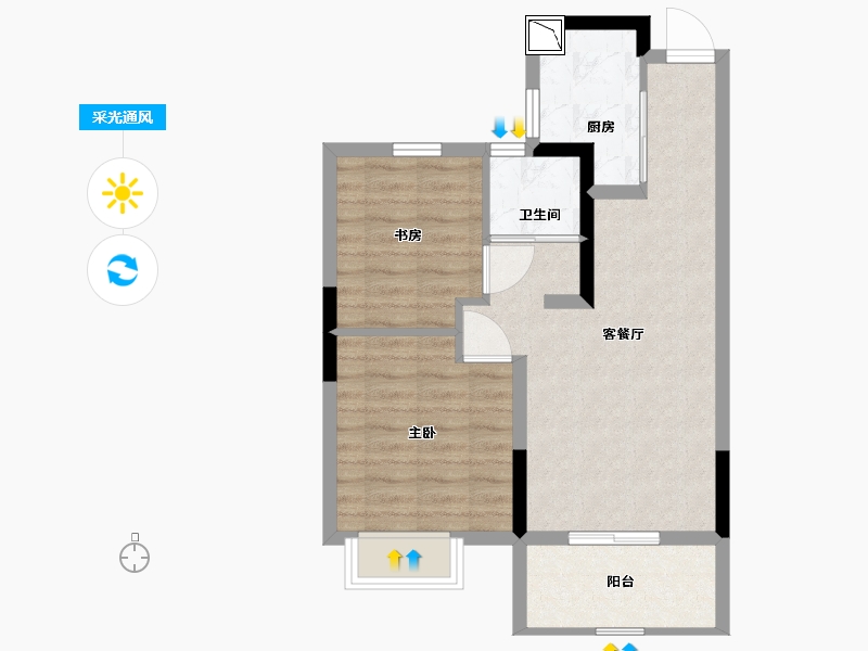 江苏省-南通市-世茂·江海天成-59.00-户型库-采光通风