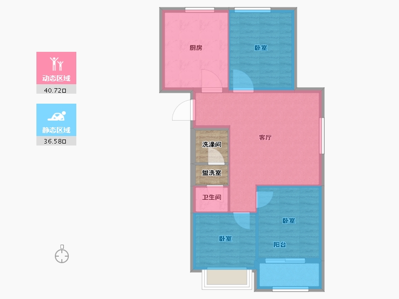 辽宁省-大连市-海创柒贤贡院-74.01-户型库-动静分区