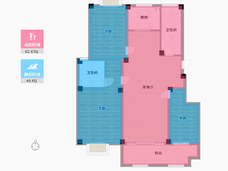 江苏省-盐城市-盐城紫光花园-99.96-户型库-动静分区