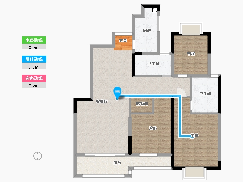 江苏省-盐城市-富顺名都花园-105.40-户型库-动静线