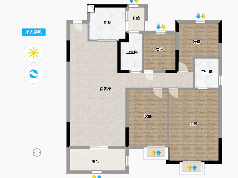 江苏省-南通市-南通恒大林溪郡-122.00-户型库-采光通风