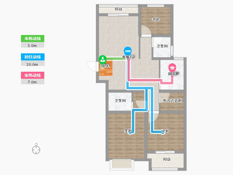 江苏省-常州市-泰富时代广场住宅-93.01-户型库-动静线