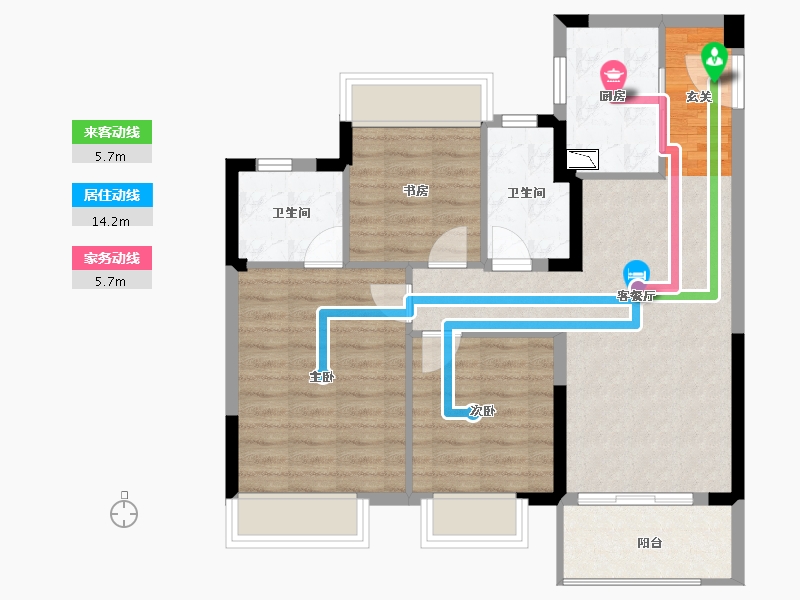 江苏省-南京市-揽湾玖筑-78.20-户型库-动静线