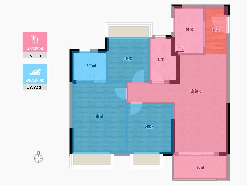 江苏省-南京市-揽湾玖筑-78.20-户型库-动静分区