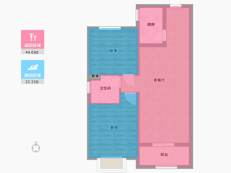 山西省-太原市-兴业西部新区-60.45-户型库-动静分区