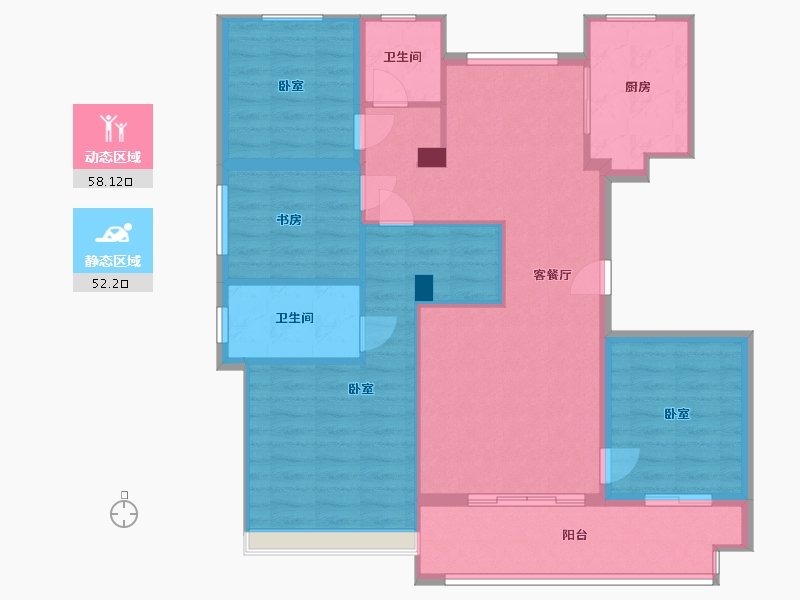 江苏省-镇江市-丹阳桃源里-99.99-户型库-动静分区