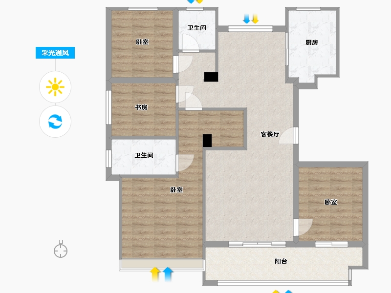 江苏省-镇江市-丹阳桃源里-99.99-户型库-采光通风