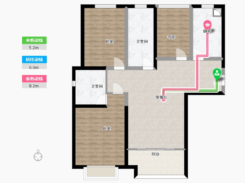 甘肃省-兰州市-城关江南明珠-105.36-户型库-动静线