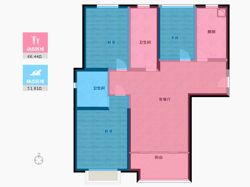 甘肃省-兰州市-城关江南明珠-105.36-户型库-动静分区