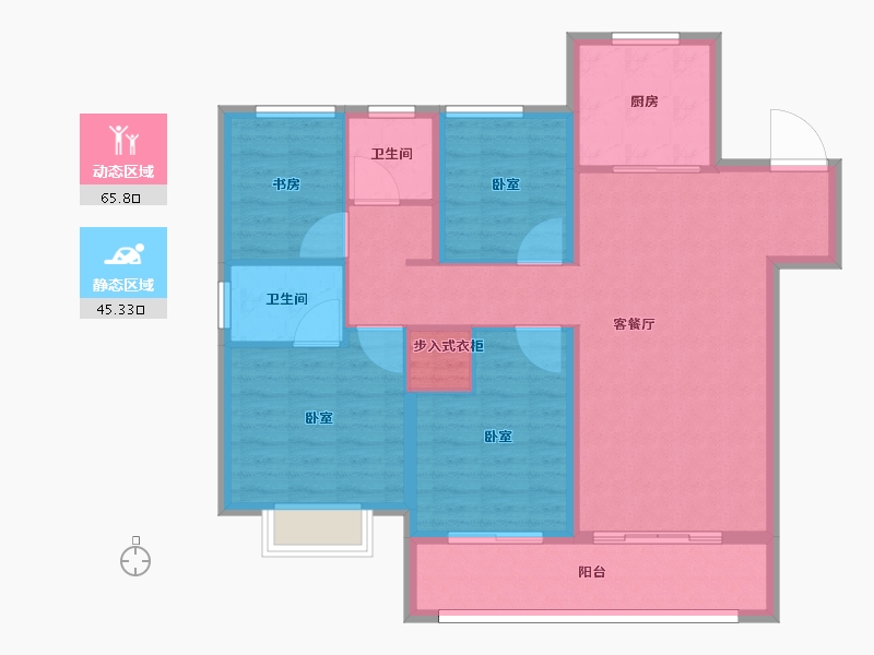 江苏省-南京市-佳兆业悦峰府-100.01-户型库-动静分区