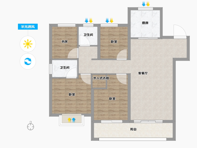 江苏省-南京市-佳兆业悦峰府-100.01-户型库-采光通风