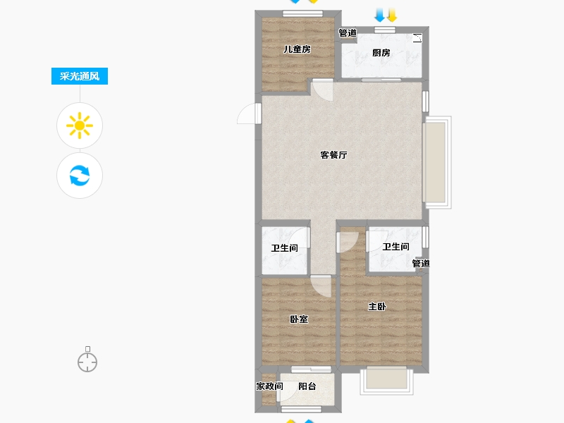 山西省-太原市-保利时光印象-78.02-户型库-采光通风