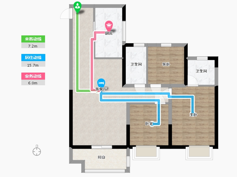 江苏省-镇江市-金科祥生·悦园-86.48-户型库-动静线